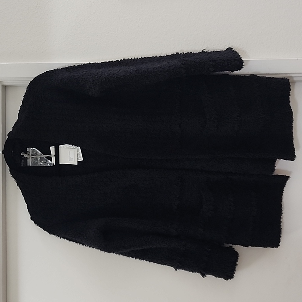 Barefoot Dreams Cozychic Boardwalk Cardigan In Black NWT - Picture 2 of 6